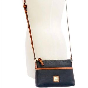 Dooney & Bourke Black Ginger Pouchette Leather Crossbody Bag